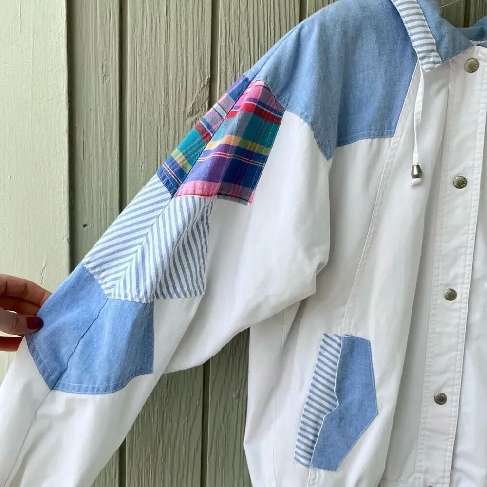 VTG 80s Colorblock Patchwork Windbreaker Jacket Pastel – Flexible Fit